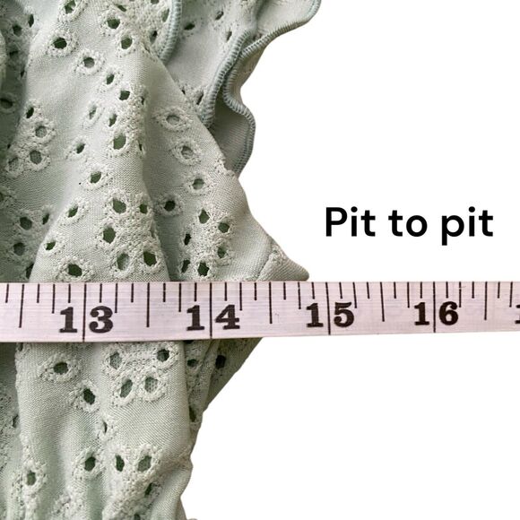 Urban Romantics Surf Gypsy Boho Blue Eyelet Blouse Women's Size L 175 - Picture 7 of 8